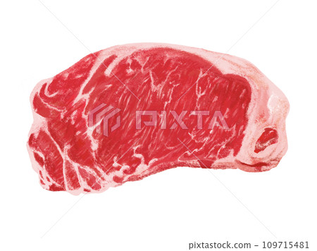 Steak meat (1 piece) - Stock Illustration [109715481] - PIXTA